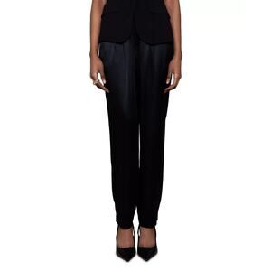 NONCHALANT LABEL Women Layered Belted Pants Black Size XL 0677